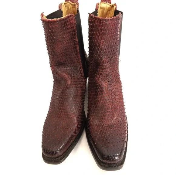 Stetson Python Snakeskin Print Chelsea Boots - Men's size 6.5 - Women's size 8 - Picture 8 of 16